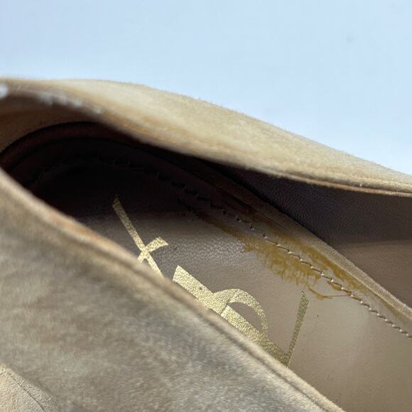 YSL Tribtoo Nude Suede Platform Pumps Size 39 Italy Y2K Stiletto Heels - Picture 12 of 13